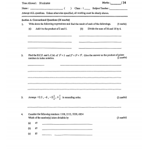Leung Shek Chee College S1 Mathematics 24-25 First Term